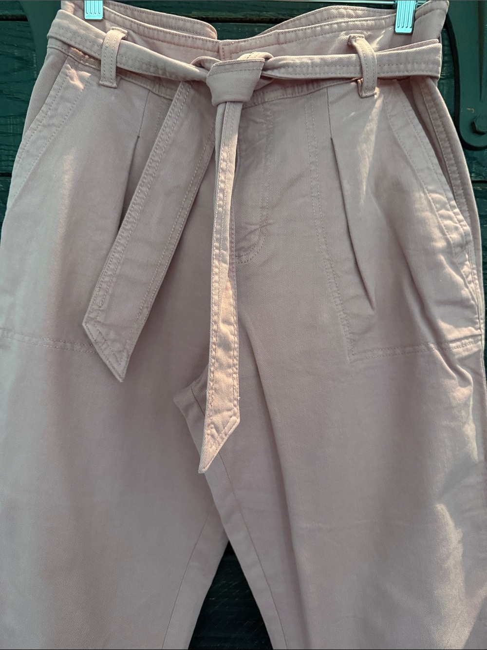 Ann Taylor Dusty Rose Paperbag Belted Trousers 8P